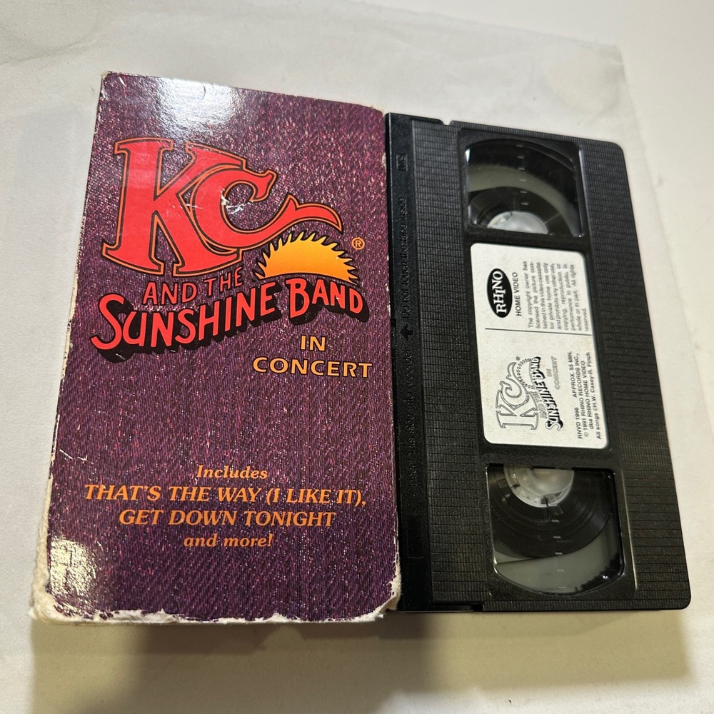 KC and‎ the Sunshine Band VHS In Concert Tape Rhino Home Video 1974 Music
